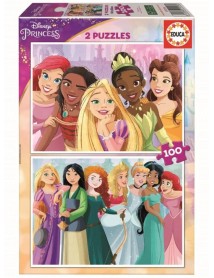 Educa 2x100 Disney Princess 2 Puzzles Wood (80-19298) 