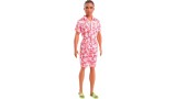Papusa Barbie Ken Hawaiian Floral Jumpsuit Look With Brown Brides Hair Doll Fashionistas (hyt99)