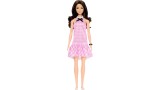 Papusa Barbie Fashionistas 224 Brown Hair With Pink Plaid Dress Doll (hrh21)