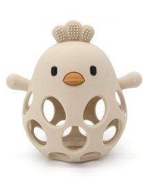 Magni Teether Ball With Duckling In Lfgb Silicone, Beige (5630) 