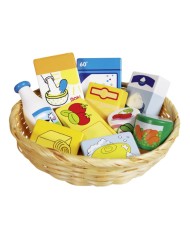 Goki Toy Shop Miniatures In A Basket, Food And Household Goods