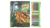  Dino World Colouring Book With Coloured Pencils (412746)
