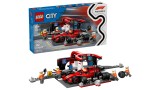 Joc Lego City F1 Pit Stop & Pit Crew With Ferrari Car (60443)