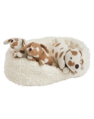 Smallstuff Dog Basket With Mother Dog And Puppies (70018-01)