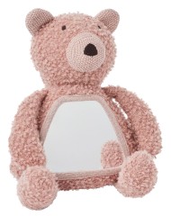 Smallstuff Activity Bear With Mirror, Wool Boucle, Rose (40048-05)