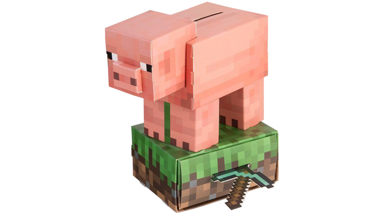 Minecraft Pig Build Your Own Money Box Kit