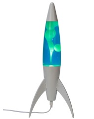 Itotal Rocket Lava Lamp White Base, Blue Liquid And White Wax Blue