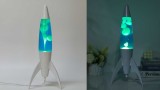 Itotal Rocket Lava Lamp White Base, Blue Liquid And White Wax Blue