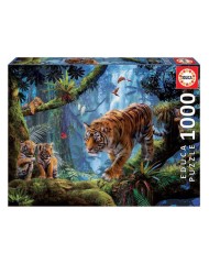 Educa Puzzle 1000 Tigers In The Tree (017662)
