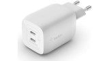 Belkin 65w Dual Usb-c Gan Wall Charger White (w/pvc 5a, C-c, 2m)