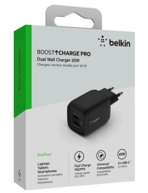 Belkin 65w Pd Pps Dual Usb-c Gan Charger Black (universal) 