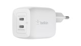 Belkin 45w Dual Usb-c Gan Wall Charger Pps White