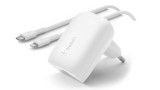 Belkin 30w Pd Pps Boostcharge Wall Charger + Usb-c Cable White Lightning Connector White