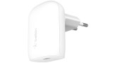 Belkin 30w Pd Pps Boostcharge Wall Charger + Usb-c Cable White Lightning Connector White