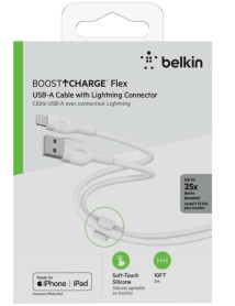 Belkin Boost Charge Usb-a To Ltg-silicone 3m White 