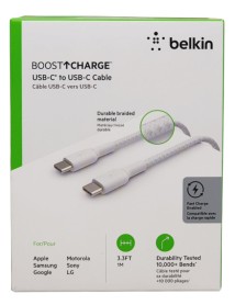Belkin Boost Charge Usb-c To Usb-c Cable_braided 1m White 