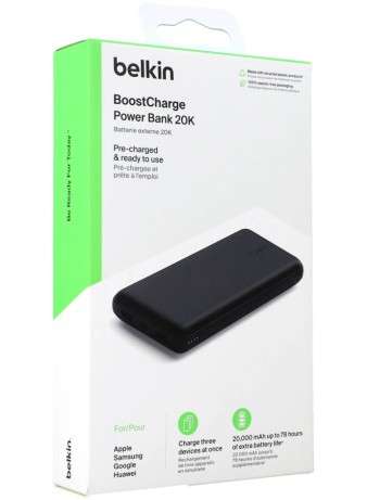Belkin 20k Power Bank Usb-a & C 15w Black