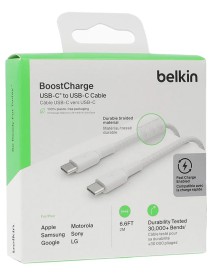 Belkin Boost Charge Usb-c To Usb-c Cable Braided 2m White 