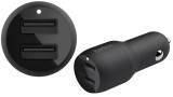Belkin Dual Usb-a Car Charger 1m Pvc A-c 24w Black