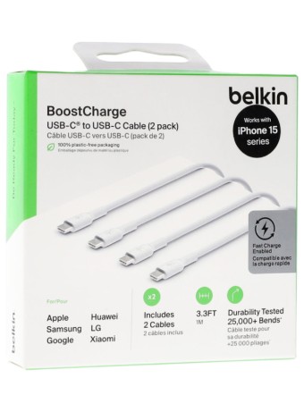 Belkin Pvc C-c 2.0 1m White 2pk