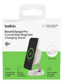 Belkin Boost Charge Qi2 15w Magnetic Charging Stand White 