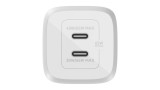 Belkin 65w Dual Usb-c Gan Wall Charger With Pps White