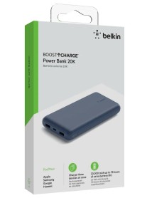 Belkin 20k Power Bank Usb-a & C 15w Blue 