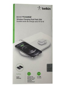 Belkin 2x 10w Dual Wireless Charging Pad Eu Psu (barrel) White 
