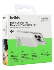 Belkin 10k Qi2 Magsafe Power Bank Compatible With Kickstand White 