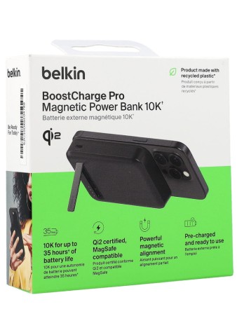 Belkin 10k Qi2 Magsafe Power Bank Compatible With Kickstand Black