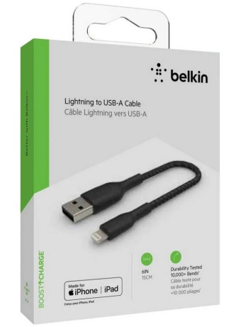 Belkin Boost Charge Lightning To Usb-a Cable_braided 0.15m Black