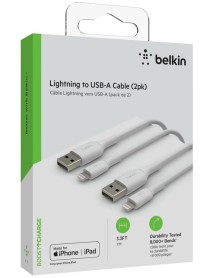 Belkin Lightning To Usb-a Cable 1m (2pk) White 