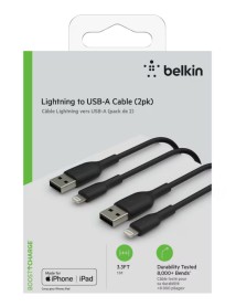Belkin Lightning To Usb-a Cable 1m (2pk) Black 