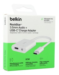 Belkin Rockstar 3.5mm Audio + Usb-c Charge Adapter