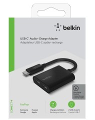Belkin Dual Usb-c Audio + Charge Adapter Black