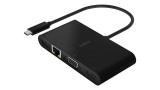 Belkin Usb-c Multimedia + Charge Adapter (gbe,hdmi,vga,usb-a) Black 100w Pd