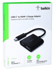 Belink Usb-c To Hdmi + Charge Adapter Black 60w Pd