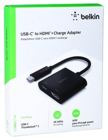 Belink Usb-c To Hdmi + Charge Adapter Black 60w Pd 