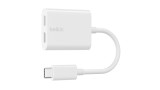 Belkin Dual Usb-c Audio + Charge Adapter White