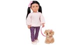 Papusa Our Generation Doll Jin With Dog (731442)