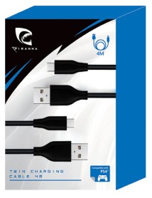 Piranha Xbox Twin Charging Cables 4m 