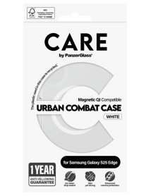 Care By Panzerglass Flagship Case Transparent Urban Combat W. White Qi Compatible Samsung S25 Edge 