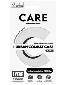 Care By Panzerglass Flagship Case Transparent Urban Combat W. Black Qi Compatible Samsung S25 Edge 