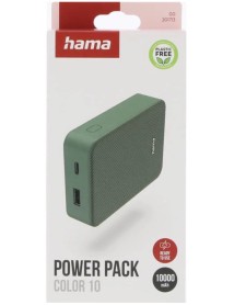 Hama Powerbank Colour 10 10000mah Usb-c+usb-a Lipo Green 