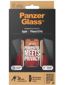 Panzerglass Privacy Screen Protector Iphone 15 Pro Ultra-wide Fit W. Easyaligner 