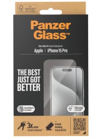 Panzerglass Screen Protector Iphone 15 Pro Ultra-wide Fit W. Easyaligner 