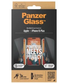 Panzerglass Apple Iphone 15 Plus Ultra Wide Fit With Applicator Privacy 