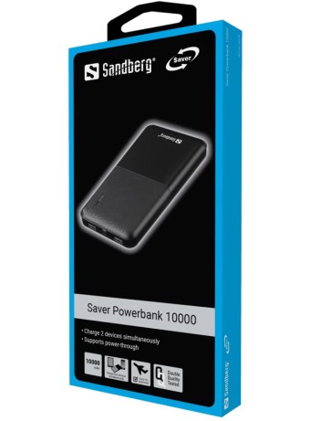 Sandberg Saver Power Bank 10.000 Mah Black