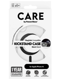 Care By Panzerglass Feature Case Transparent W. Black Kickstand & Magsafe Iphone 16 