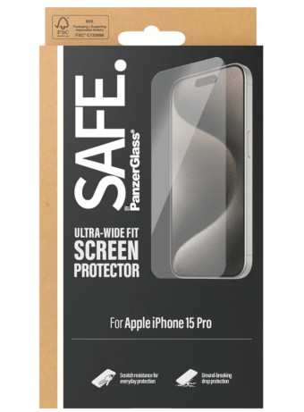 Safe By Panzerglass Screen Protector Iphone 15 Pro Ultra-wide Fit